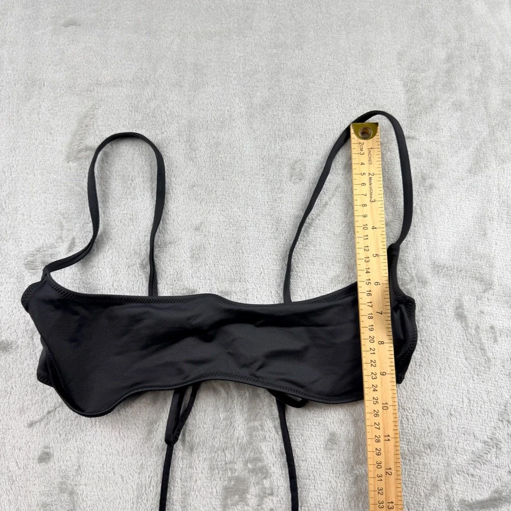 SKIMS Swim Scoop Neck Bikini Top Onyx‎ Black Women's XL